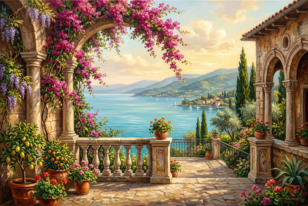 Sunlight on Mediterranean Stone — Handcrafted fine art